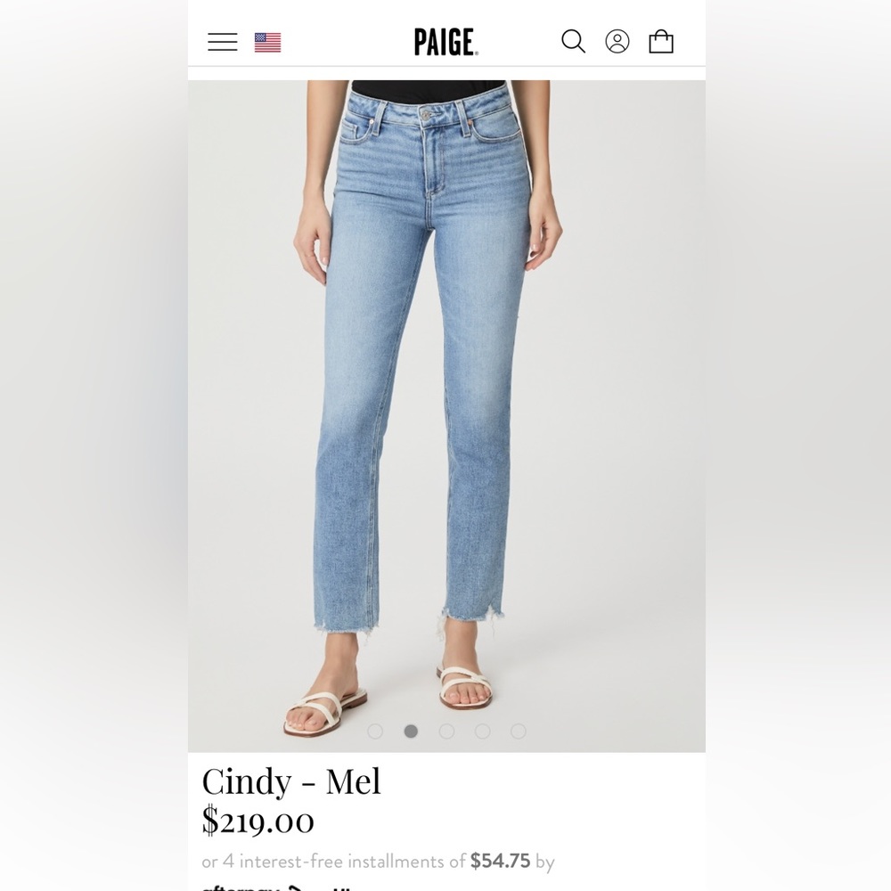 Paige jeans style Cindy in color Mel with destroyed hem size 27 anthropologie